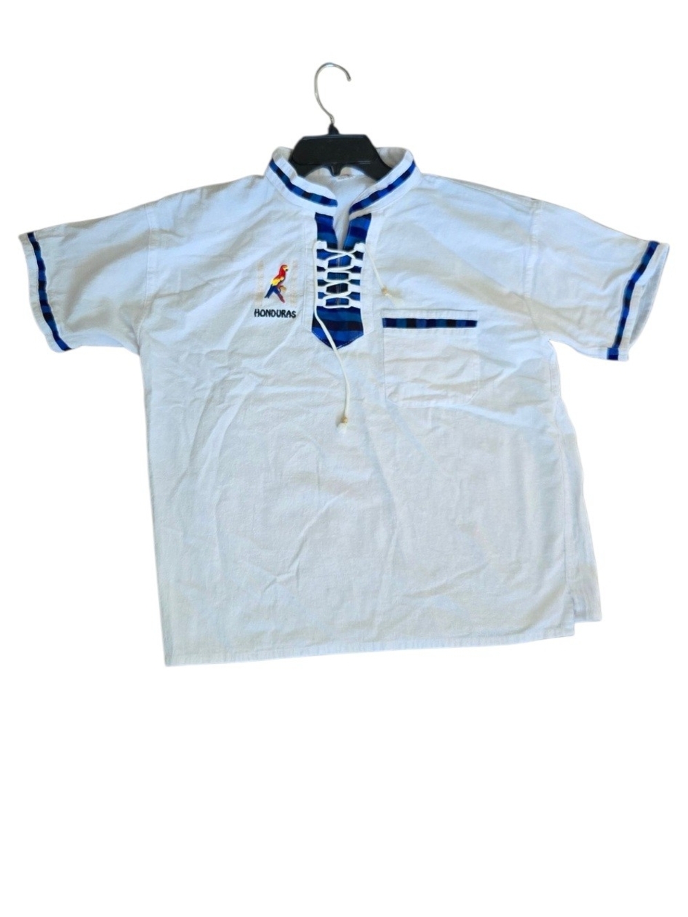Vintage 90s Honduras Macaw Lace Up Shirt Mens L #133